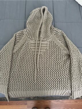 Women’s Hooded Knit Sweater - Taupe